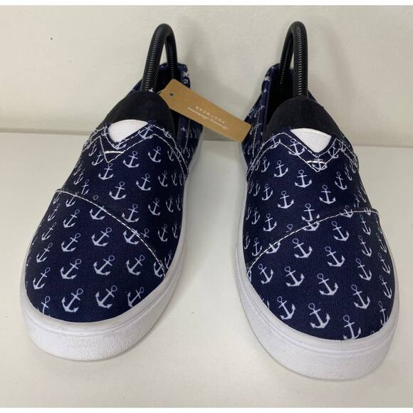 NWT TOMMY BAHAMA SNEAKERS 8 SLIP ON SHOES BLUE WHITE ANCHOR NAUTICAL COMFORT - Picture 6 of 8